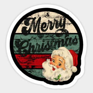 Vintage Santa Claus - Merry Christmas - Face Old Fashioned Sticker